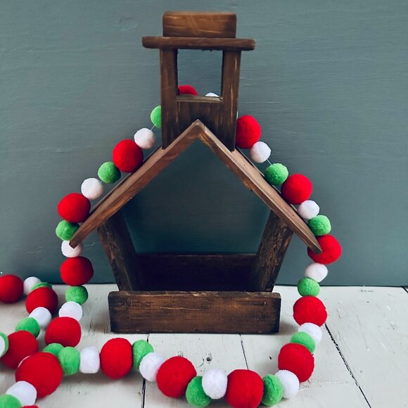 Vintage Wooden Church Display House Christmas Church Farmhouse Decor Handmade - Picture 1 of 9